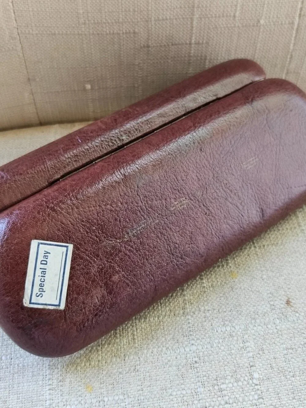 Neostyle Glasses Case Brown Leather Hard Case for Eyeglasses Small Size 6 x 2 in